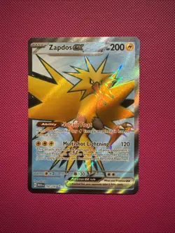 Pokemon Zapdos EX TCG Full Art Rare Holo Card 192/165 Scarlet Violet 151 - Image 1
