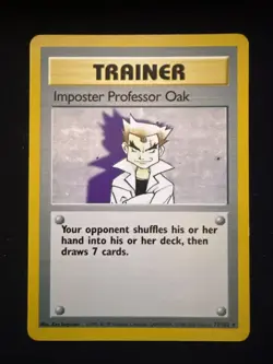 Imposter Professor Oak 73/102 Rare Pokemon Card Base Set - Image 1