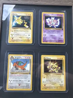 Pokemon WB Movie Promo Card Set Pikachu, Mewtwo, Dragonite, Electabuzz (1999) - Image 1