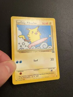 Pokemon Card - Surfing Pikachu - WoTC Black Star Promo #28 Vintage - Image 2
