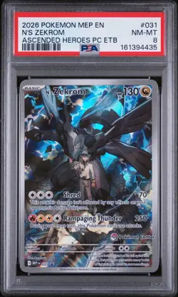 Pokemon Center Stamped N's Zekrom MEP #031 Promo EN PSA 8 - Image 1