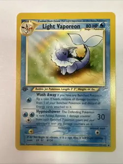 LIGHT VAPOREON 52/105 Neo Destiny 1st EDITION Pokemon TCG card NM+ CLEAN! - Image 1