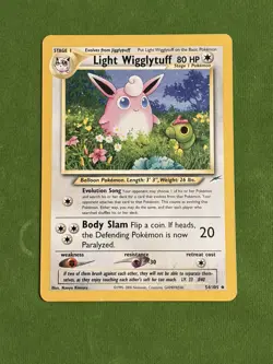 Pokemon TCG Light Wigglytuff Non-Holo Uncommon Neo Destiny 54/105 WOTC LP - Image 1