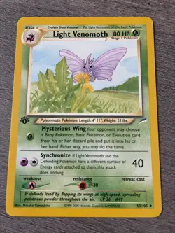 Light Venomoth 53/105 Neo Destiny 1st EDITION Pokemon TCG WotC NM Never Played! - Image 1