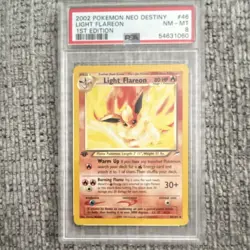 Pokemon Neo Destiny Light Flareon 46/105 1st Edition PSA 8 2002 Uncommon - Image 1