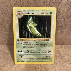 Metapod - 1st Edition Shadowless Base Set - 54/102 - Pokemon TCG 1999 WOTC - MP - Image 2