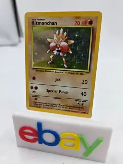 HItmonchan 7/102 Base Set Holo Rare Vintage 1999 Pokemon Card MP/HP - Image 1