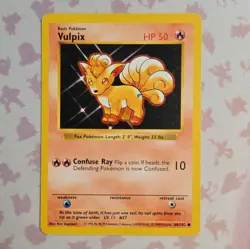 ERROR Wizards Pokemon TCG Vulpix 68/102 Base Set Holo Shadowless Common 50 HP EN - Image 1