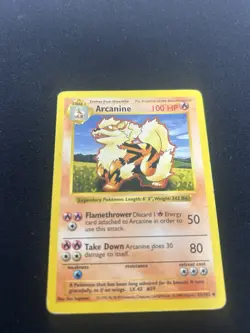 Pokemon Arcanine 23/102 Shadowless Base Set 1999 100 HP rare Wizards of the Coas - Image 1