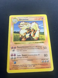 Pokemon Arcanine 23/102 Shadowless Base Set 1999 100 HP rare Wizards of the Coas - Image 3