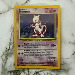 Mewtwo 10/102 - Base Set - Holo - HP - Rare - Unlimited - Pokemon Trading Card - Image 1