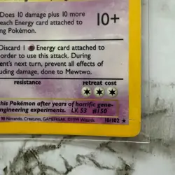 Mewtwo 10/102 - Base Set - Holo - HP - Rare - Unlimited - Pokemon Trading Card - Image 5