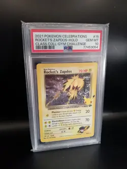 2021 POKEMON CELEBRATIONS CLASSIC COLL #15 ROCKET'S ZAPDOS-HOLO PSA 10 - Image 1