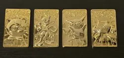 1999 Pokemon x4 BK Collab 23k Gold Plated Cards Pikachu Very Nice Condion See Pi - Image 1