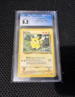 1999 POKEMON JUNGLE - UNLIMITED #60/64 PIKACHU COMMON POKEMON TCG CGC 8.5 - Image 1