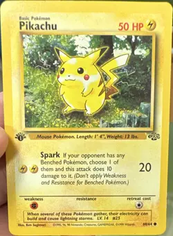 Wizards Pokemon TCG Pikachu 60/64 Jungle 1st Ed Common English 1999 - Image 1