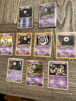 Unown Pokemon Cards. Group Of 9. 1 Holo. 1 Platinum. 3 1st Editions. Near Mint - Image 1