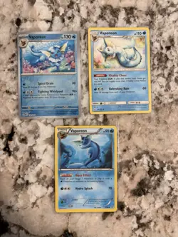 Pokemon TCG Vaporeon Lot of 3 Near Mint English Cards NM - Image 1
