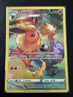 Pokemon TCG Flareon TG01/TG30 Trainer Gallery Full Art Holo Rare 110 HP EN 2022 - Image 1