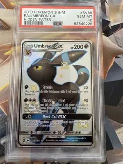 2019 Pokemon Hidden Fates SV69 Umbreon GX PSA 10 52649226 New Cards - Image 1