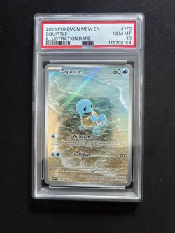Pokemon TCG Squirtle Scarlet & Violet 151 Card 170/165 PSA 10 English Edition - Image 1