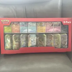SEALED Pokemon Prismatic Evolutions Tin Bundle Costco 8 Pack With 8 Promo Cards - Image 1