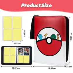 Pokemon Card Folder 4 Pockets Trading Album 480 Cards Portfolio Binder Wallet UK - Image 2