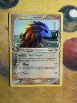 Sandslash 27/113 EX Delta Species Reverse Holo Rare Pokemon Card Stamped DMG - Image 2
