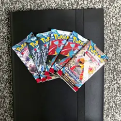 Pokemon Card Binder - 234+ Cards, Duplicates & 6 Sealed Booster Packs - Image 1