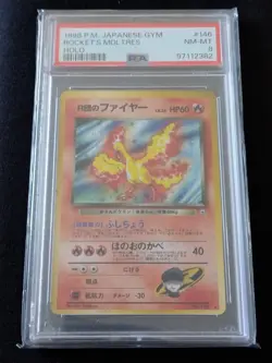 Pokemon Japanese Card Rocket's Moltres No.146 Holo Rare Gym 1998 PSA 8 NM-M - Image 3