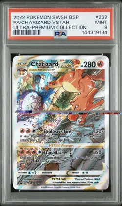 Nintendo Pokemon TCG Charizard VSTAR SWSH262 Full Art Foil Promo PSA 9 - Image 1