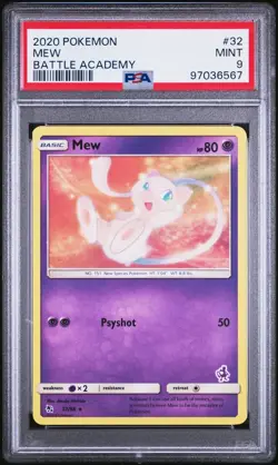 PSA 9 Mew 32/68 Battle Academy Mewtwo Deck 2020 Pokemon Card - Image 1