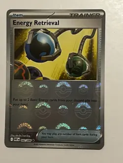 1x Energy Retrieval Poke Ball #82 Holo Pokemon White Flare Card - Image 1