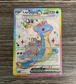 Pokemon TCG Lapras ex SV07 158/142 Ultra Rare Holo Tera Full Art ENG - Image 1