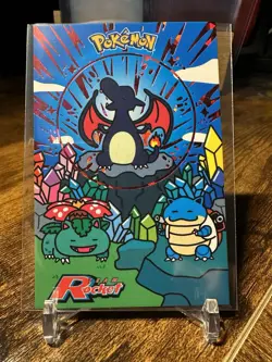 2025 Pokemon Team Rocket Card Database Charizard Blastoise Venusaur Red Cracked - Image 1