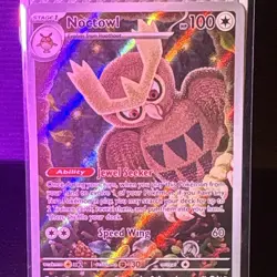 Pokemon Noctowl TCG SVP 141 S&V Stellar Crown Black Star Promo Holo Card - Image 3