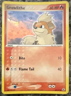 The Pokemon Company Growlithe 64/112 EX FireRed LeafGreen 2004 Rev Holo Eng 60HP - Image 1