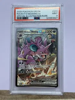 Pokemon 2025 Team Rocket's Nidoking ex 233/182 PSA 9 SIR Holo Sv10 EN - Image 1