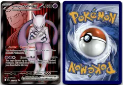 Team Rocket's Mewtwo ex 213/182 Ultra Rare Destined Rivals Pokemon Holo HP - Image 1