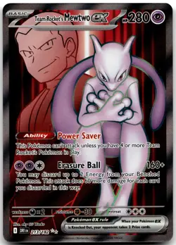 Team Rocket's Mewtwo ex 213/182 Ultra Rare Destined Rivals Pokemon Holo HP - Image 2
