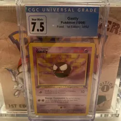 1999 Pokemon Fossil - 1st Edition - Gastly 33/62 CGC 7.5 NEAR MINT+ CGC 7.5 - Image 1