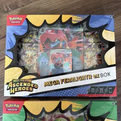 POKEMON TCG ASCENDED HEROES EX BOX SET OF 2 MEGA FERALIGATR MEGANIUM NEW SEALED - Image 2