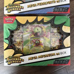 POKEMON TCG ASCENDED HEROES EX BOX SET OF 2 MEGA FERALIGATR MEGANIUM NEW SEALED - Image 3