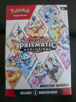 Pokemon TCG Scarlet & Violet Prismatic Evolutions Booster Bundle 6 Packs Sealed - Image 1
