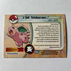 TV Animation 32 Nidoran, Non-Holo, Blue Logo, Pokemon Karte Topps Series 1, 1999 - Image 2