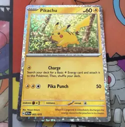Pikachu 002/015 McDonald's 2024 Holo Promo Pokemon TCG Card - Image 1