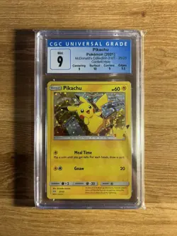 2021 Pikachu Pokemon Card Holo McDonalds 25/25 25th Anniversary Promo CGC 9 Subs - Image 1