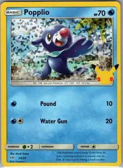 Popplio - 23/25 Holo McDonald's 25th Anniversary Promos - Pokemon Card - NM - Image 1