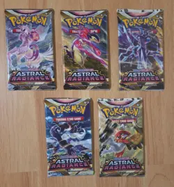 Pokemon TCG Sword & Shield Astral Radiance Booster Packs - Complete Art Set of 5 - Image 1
