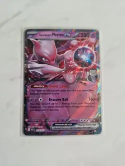 Pokemon TCG Destined Rivals Team Rocket's Mewtwo EX 081/182 Sleeved + Toploaded - Image 1